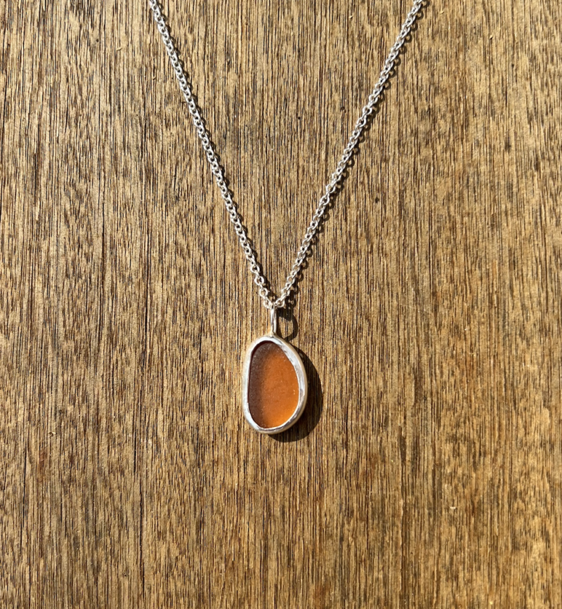 Brown Sea Glass Necklace - Image 4