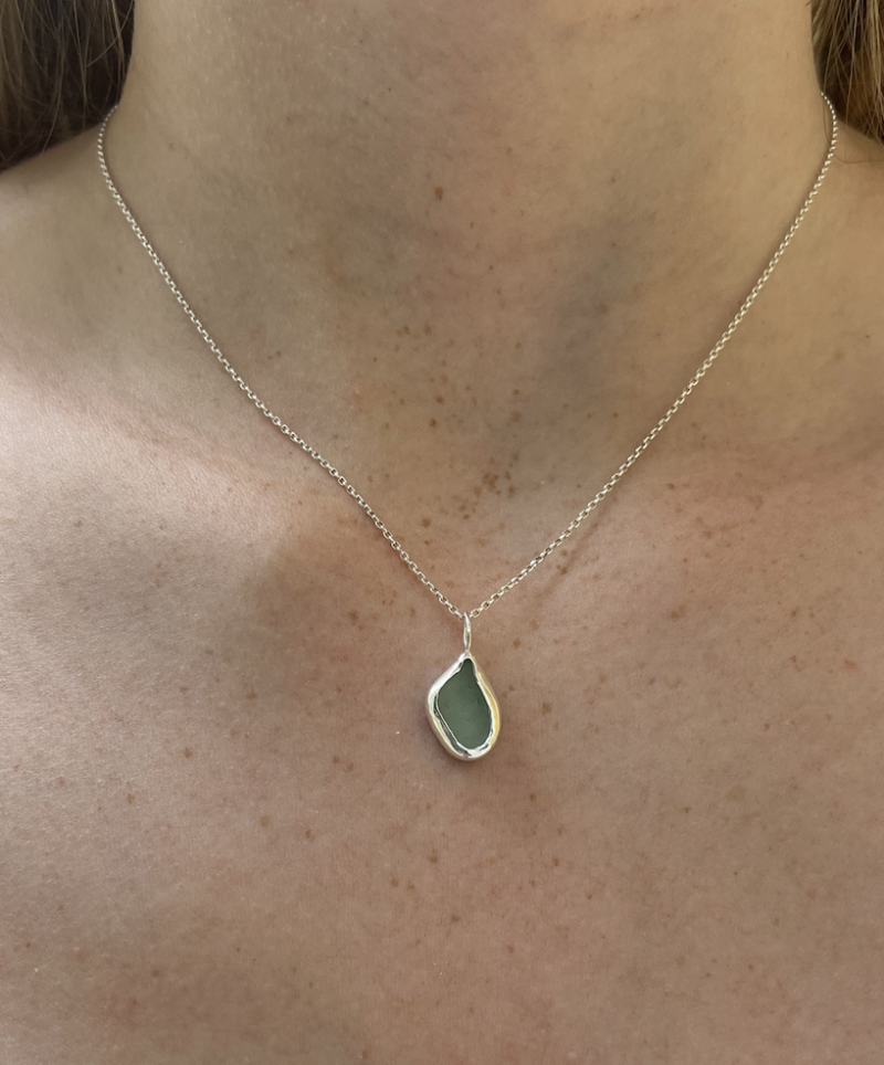 Seafoam Green Sea Glass Necklace