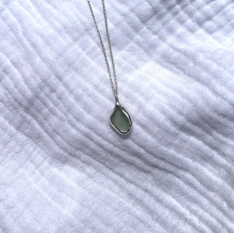 Seafoam Green Sea Glass Necklace - Image 3